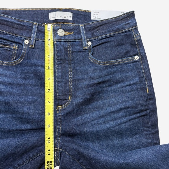 LOFT Curvy Fit High Rise Skinny Jeans 27/4 Petite Classic Dark Indigo Wash NEW - Picture 6 of 12
